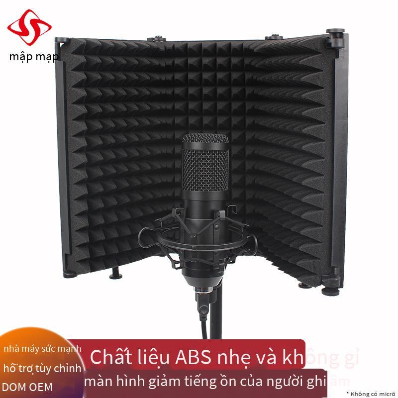 Phong cách mới nhất bán hàng trực tiếp phòng thu âm màn hình cách âm ba cửa micrô vỏ chống gió micrô lưới chống phun thu âm chuyên nghiệp giảm tiếng ồn