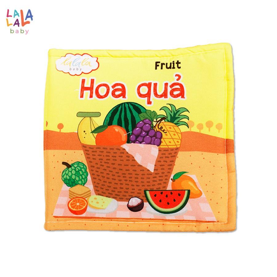 Combo 3 cuốn sách vải Lalala Baby kích thích đa giác quan, kích thước 15x15cm 12 trang