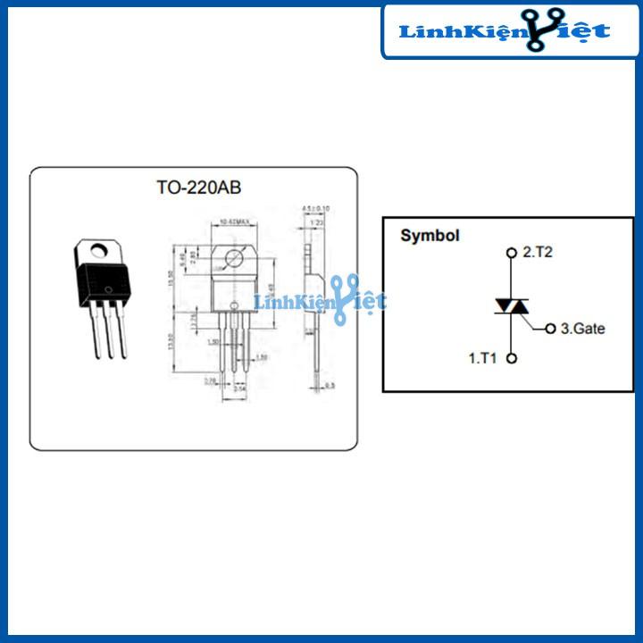 Linh kiện BTA24-600B 600V/24A TO220 3 chân cắm