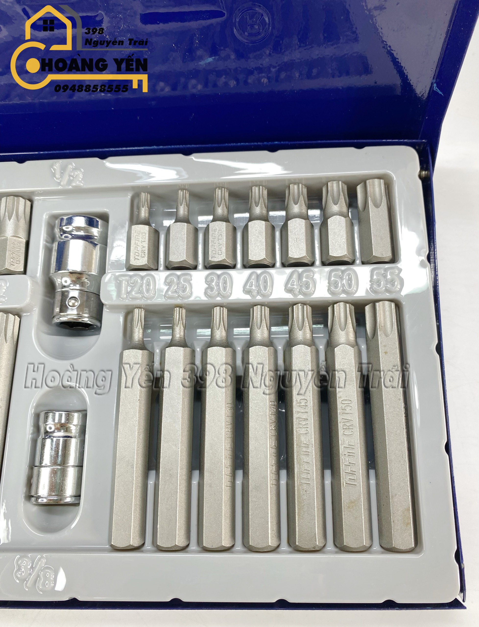 Bộ đầu mũi vít lục giác hoa thị, lục giác bông 40 chi tiết TOPFINE TF-170582 Bộ đầu mũi vít đa năng Bộ đầu lục giác đa năng