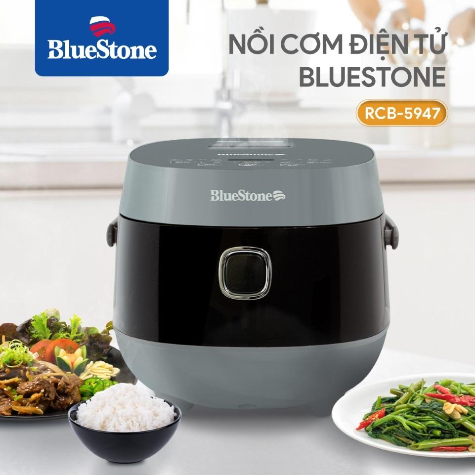 Nồi Cơm Điện Tử Bluestone RCB-5947, Lòng Nồi Dày 2.5mm 1.2Lit - 700w, Hàng Chính Hãng
