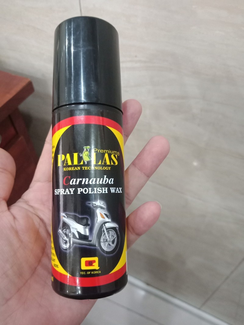 Chai xịt dưỡng bóng sơn và bóng da, làm đen nhựa nhám Pallas Wax 120ml tăng độ bóng, nổi bật màu sắc, chống bám bụi