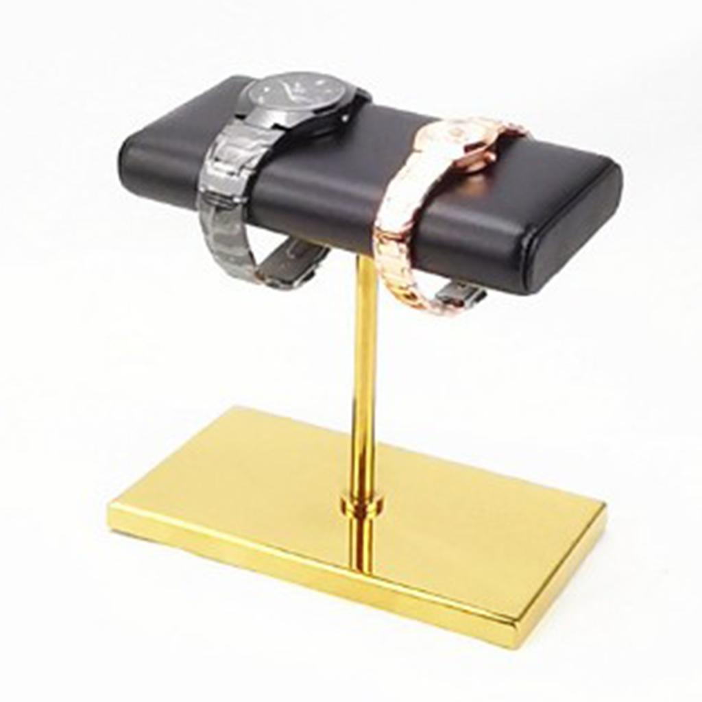 Metal Base & PU Leather Watch Holder Stand for Display T-Bar Rack for Jewelry