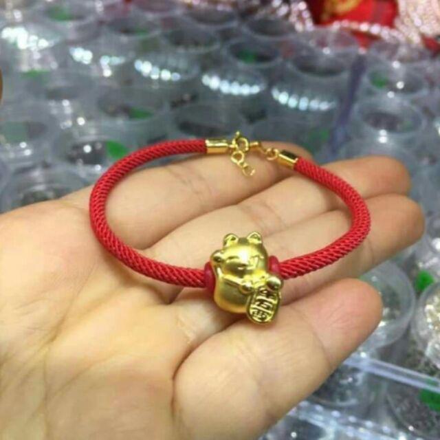 VÒNG TAY MÈO THẦN TÀI BẠC MẠ VÀNG