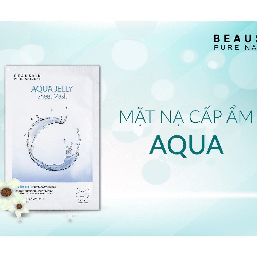 Bộ 10 mặt nạ cấp ẩm sâu Beauskin Aqua Jelly Sheet Mask 10x25ml + Móc khóa