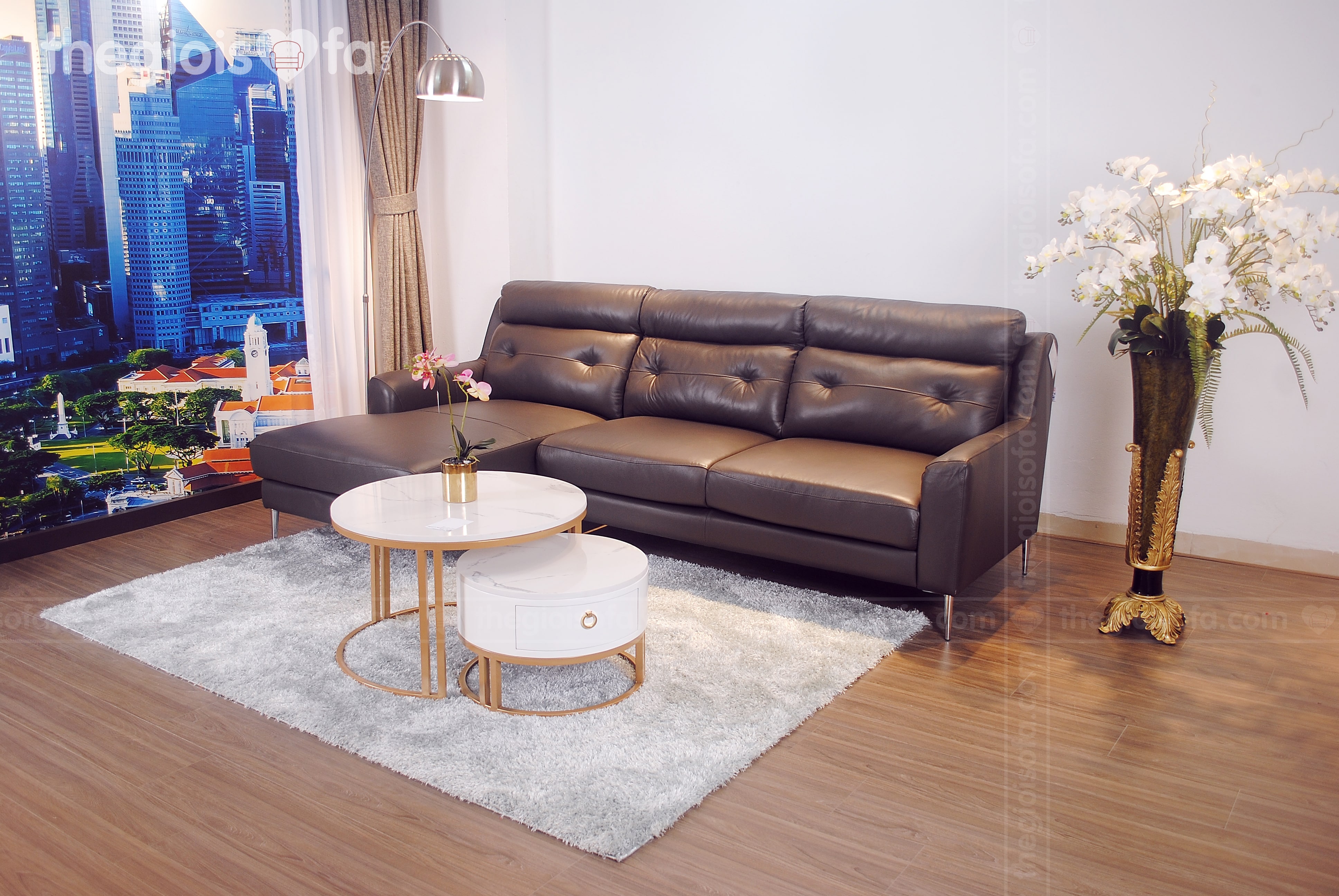 Sofaland Hilbert góc – Sofa da bò