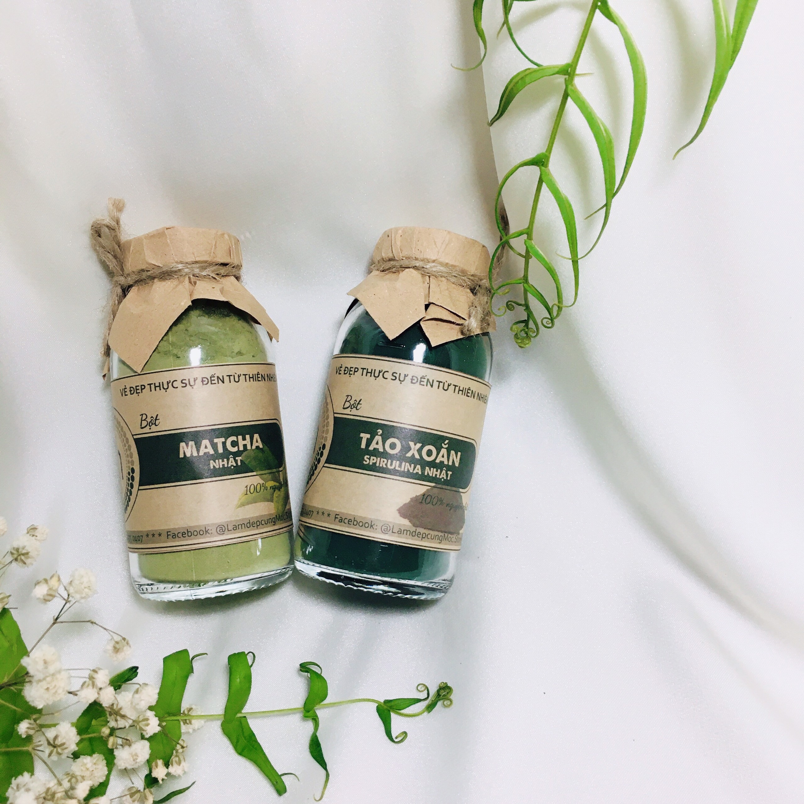 Bột Tảo Xoắn Spirulina Nhật Bản đắp mặt  handmade nguyên chất từ thiên nhiên gói 30g dùng thử