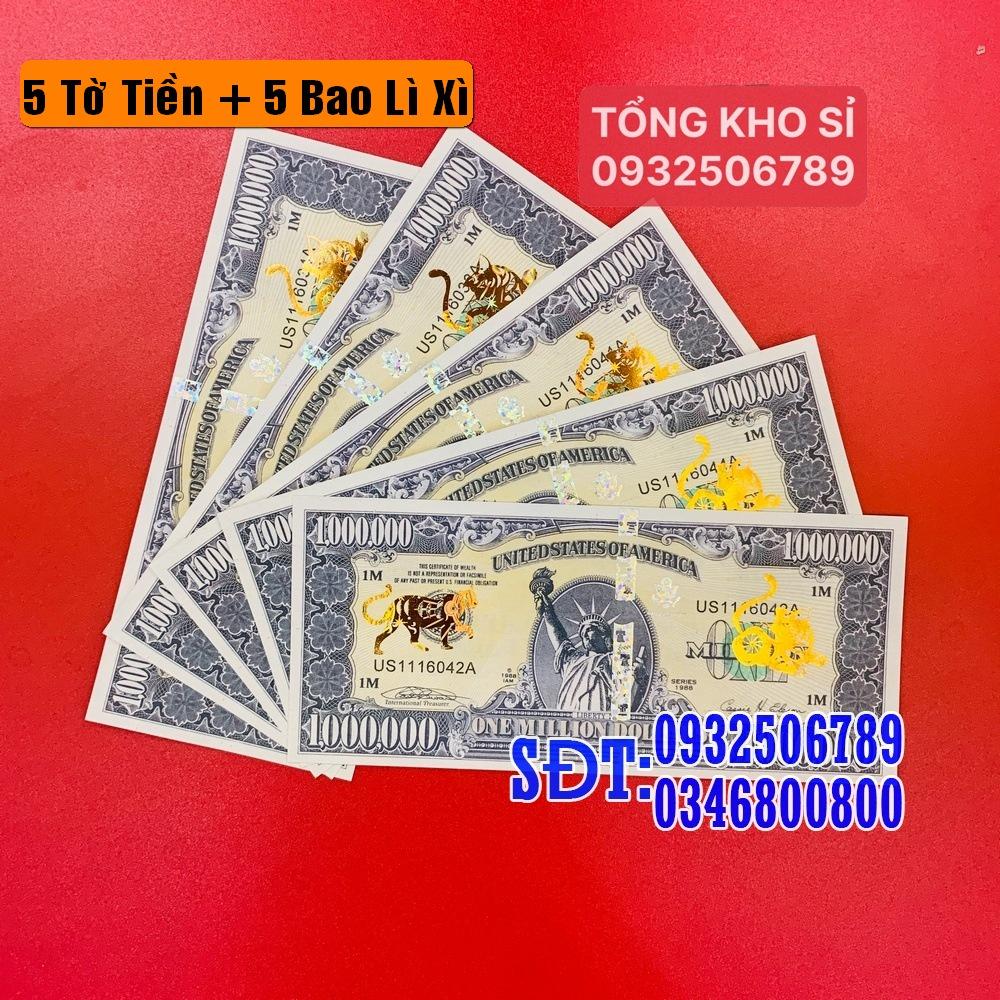 tiền LÌ XÌ 1 TRIỆU ĐÔ Hình Mèo Lưu Niệm Mạ Vàng, tặng bao lì xì