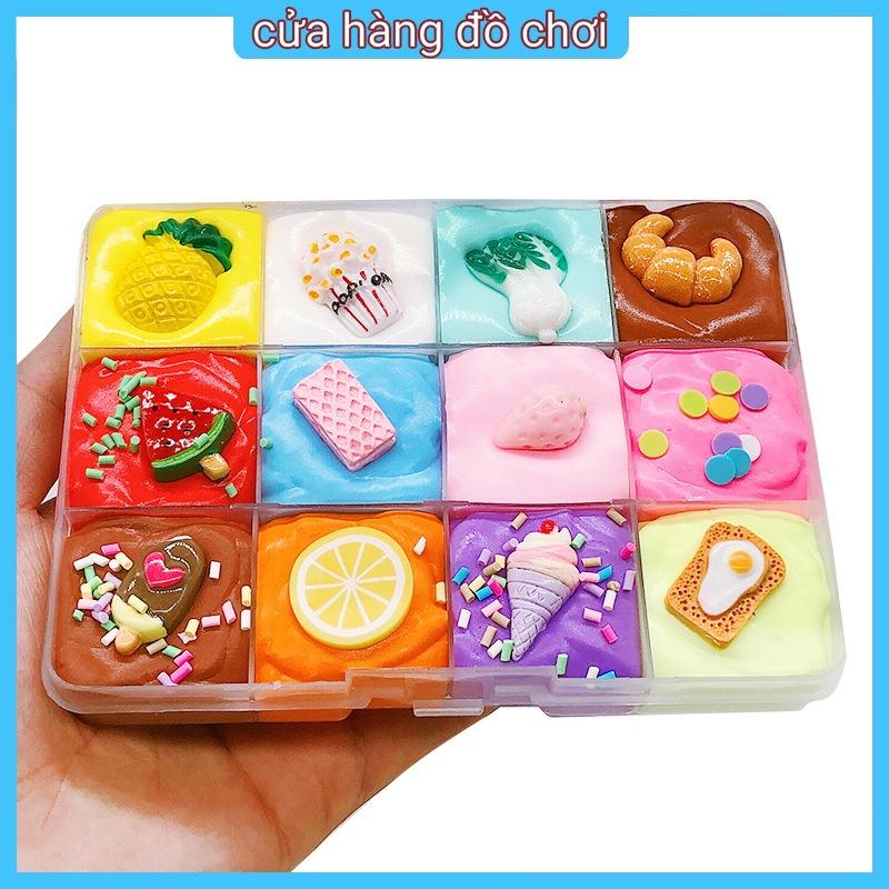 Bộ Đồ Chơi Slime 12 Màu Sắc Giúp Giảm Căng Thẳng Dành Cho Người Lớn Và Trẻ Em