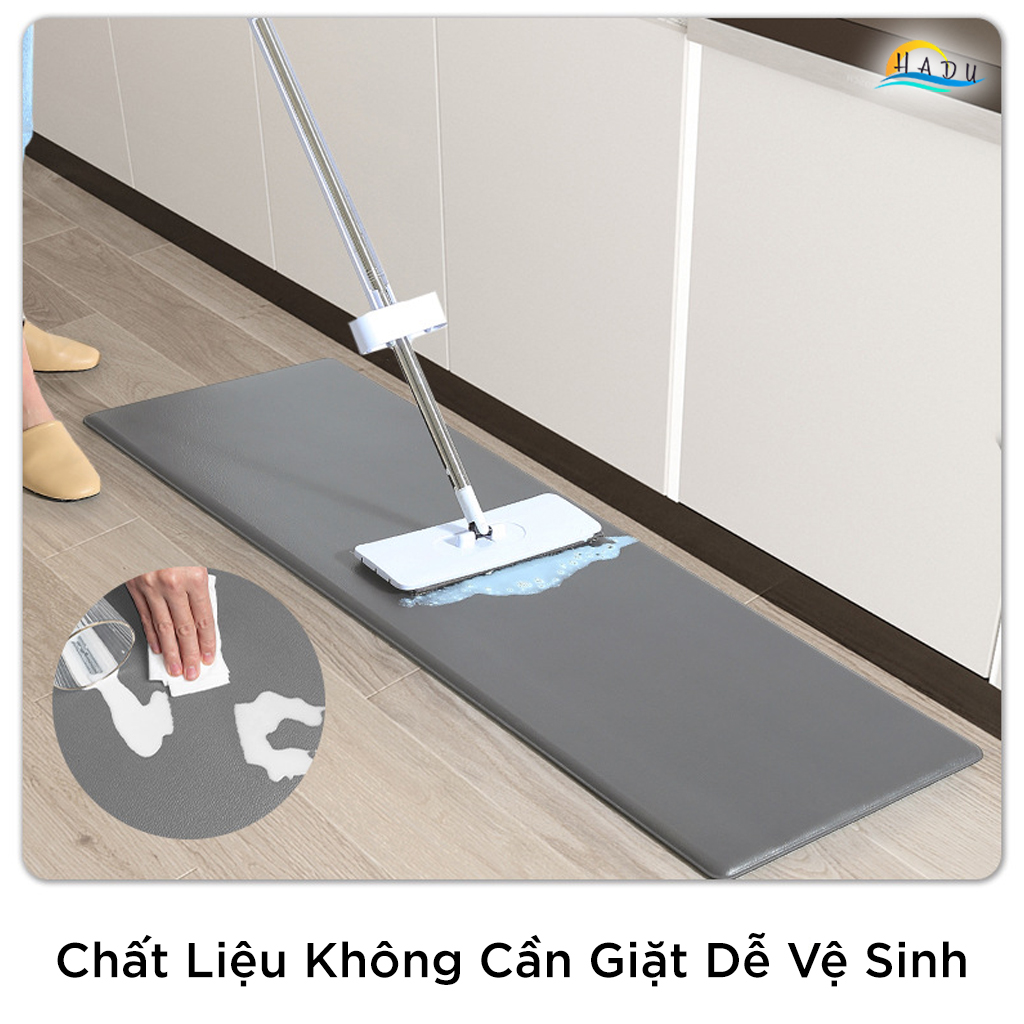 Thảm Nhà Bếp Chống Trượt Thấm Nước Cao Cấp Da PU Dày 12mm 44x81cm Độ Đàn Hồi Cao Êm Chân HADU