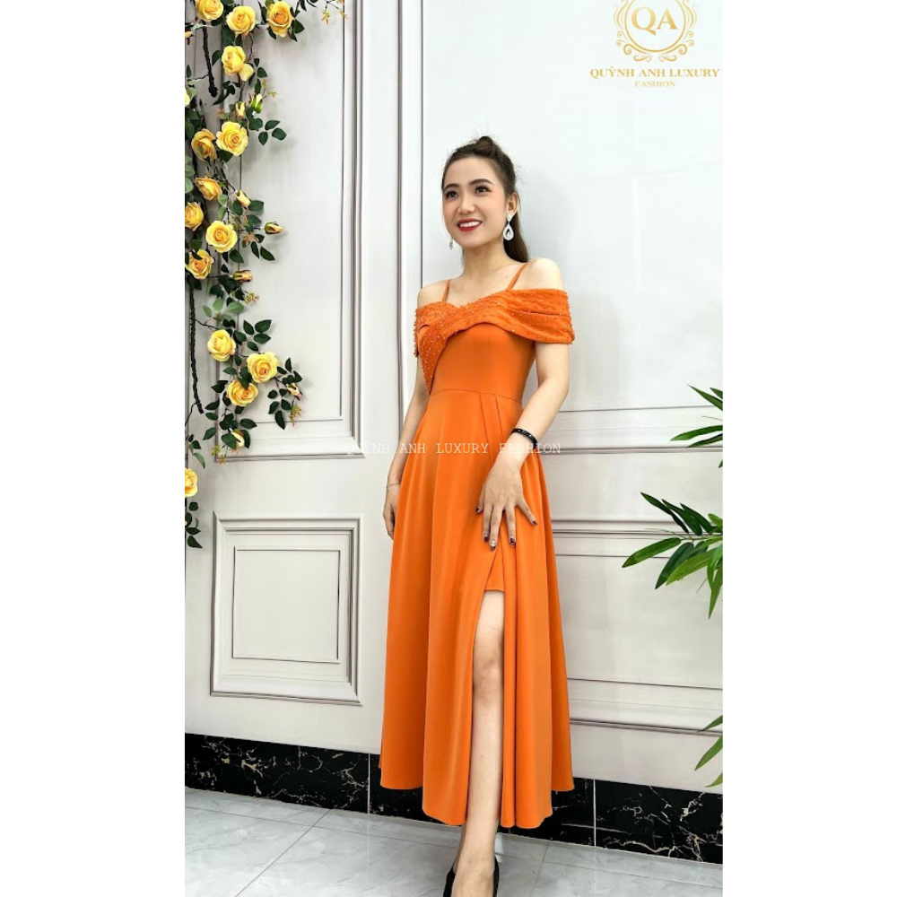 VÁY XOÈ CAM TRỄ VAI TRẺ TRUNG QUÝ PHÁI LUXURY ALICE DRESS