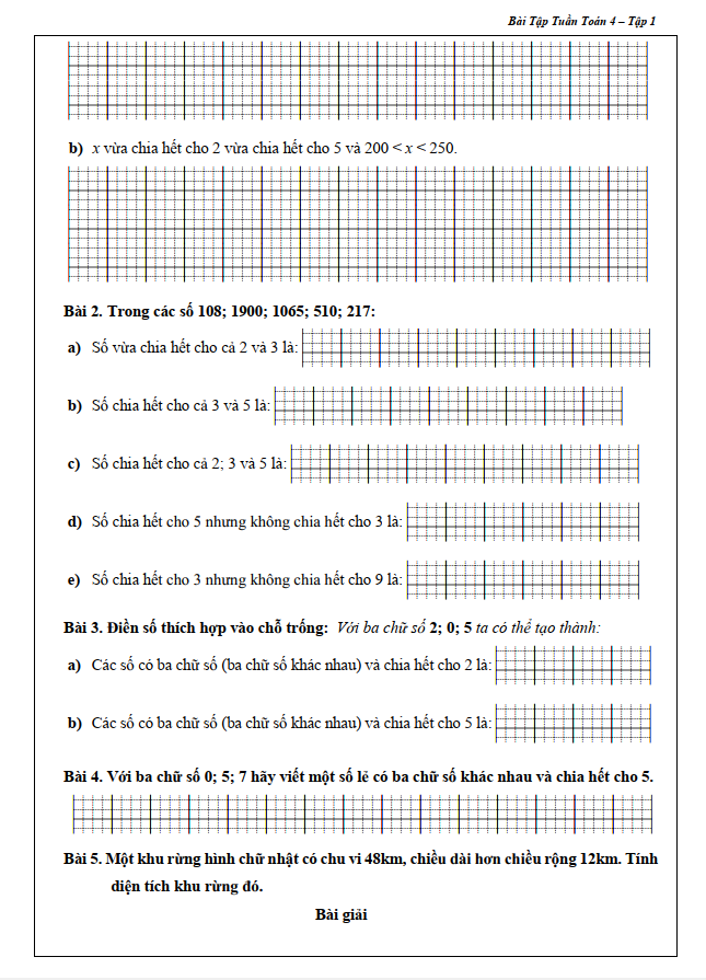 Combo Bài Tập Tuần và Đề Kiểm Tra - Toán và Tiếng Việt 4 - Học Kì 1 (4 cuốn)