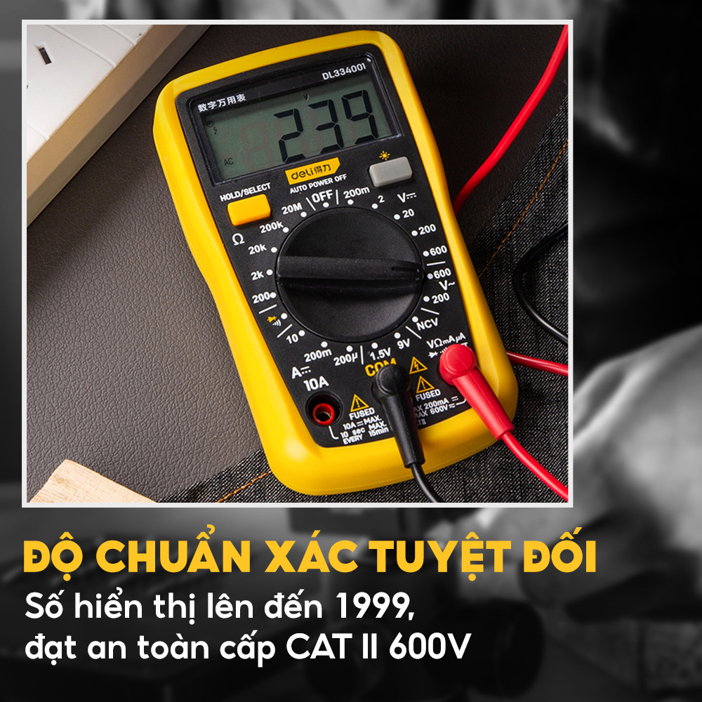 Đồng hồ vạn năng điện tử Deli DL334001