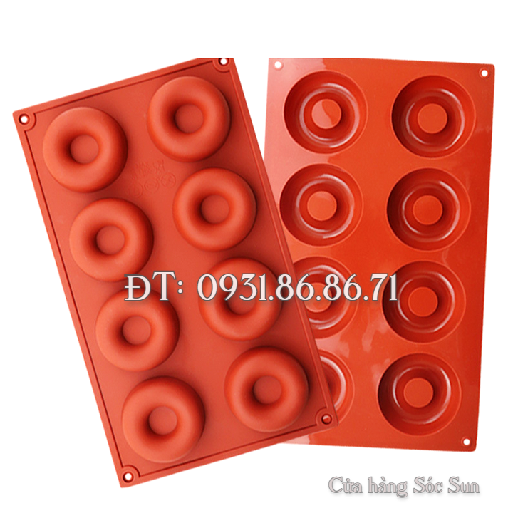 Khuôn silicon 8 bánh Donut – Mã số 1444