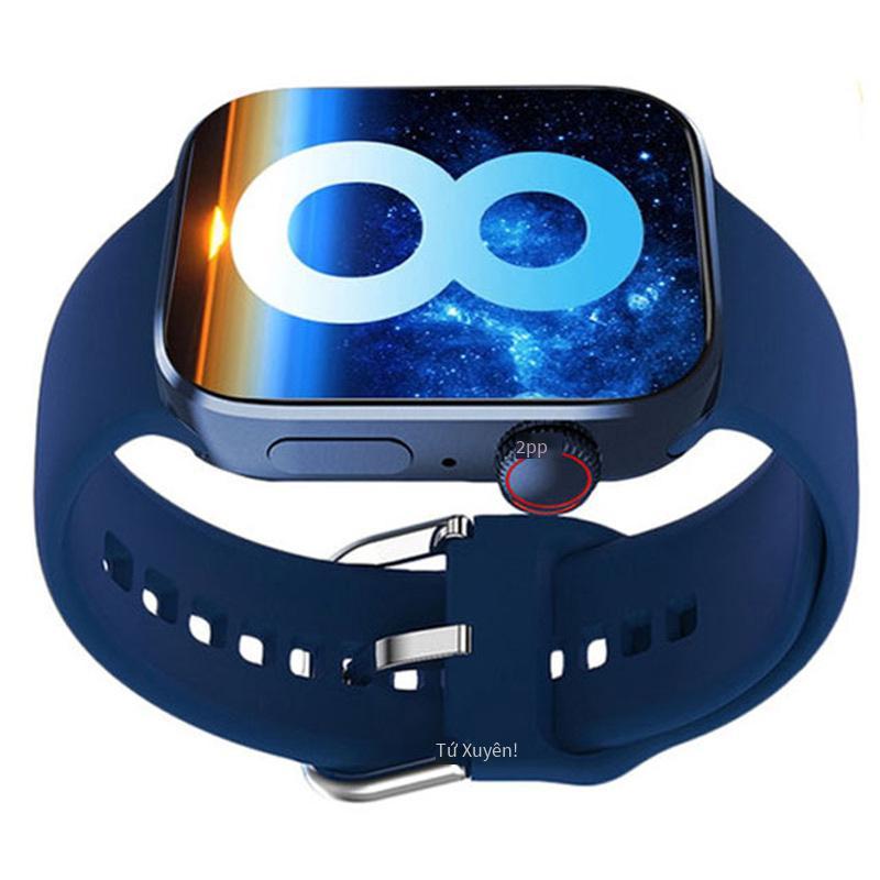 Phong cách mới nhất Vòng đeo tay thông minh HW8max mở khóa cuộc gọi bluetooth hiển thị màn hình chia đôi đồng hồ thể thao nam và nữ