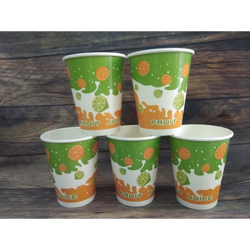 Combo 50 Ly Giấy 360 ML Kèm Nắp Đậy Chịu Được Nhiệt Nóng Và Lạnh - Miệng 8.2 Cm x Đáy 5.7 Cm x Cao 10.5 Cm