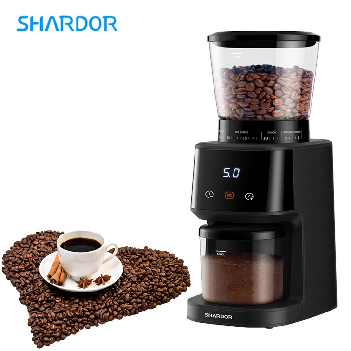 Máy xay hạt cà phê Espresso cao cấp Shardor BDCJ015 có Bảng điều khiển kỹ thuật số - Tích hợp 31 chế độ xay hạt cà phê - HÀNG NHẬP KHẨU