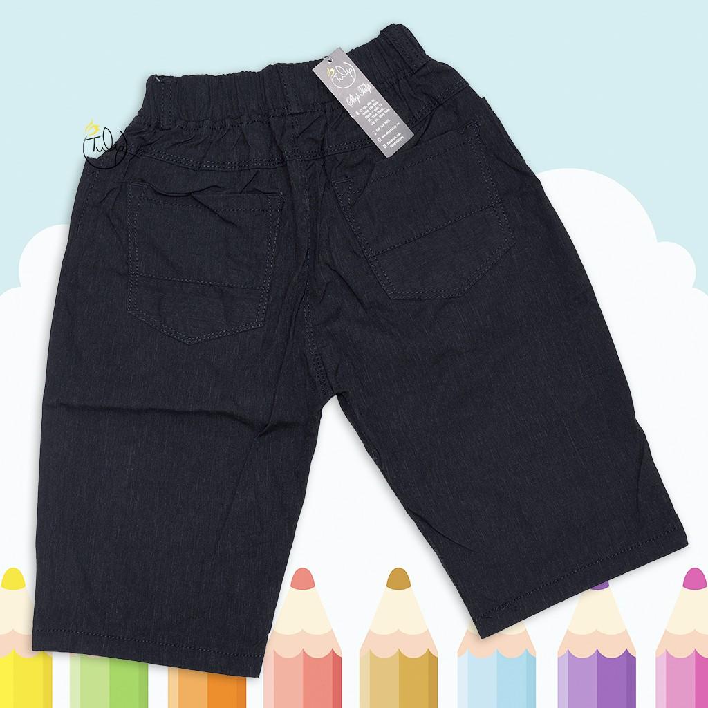 Quần short kaki linen trơn cho bé trai size nhí