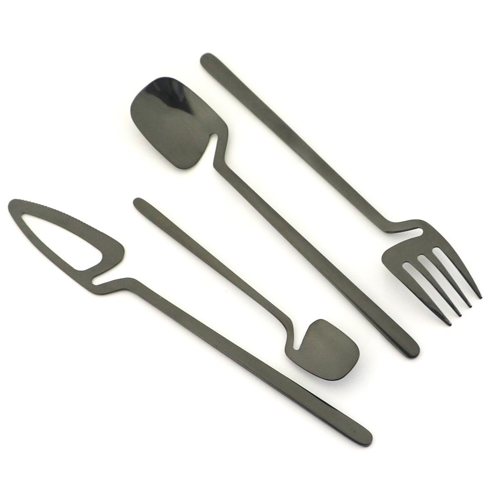 16 Chiếc Tím 18/10 Bộ Bàn Ăn Inox Bộ Dao Kéo Dao Nĩa Cà Phê Thìa Ăn Tối Bộ Đảng Nhà Bếp Kiềng Bạc Bộ