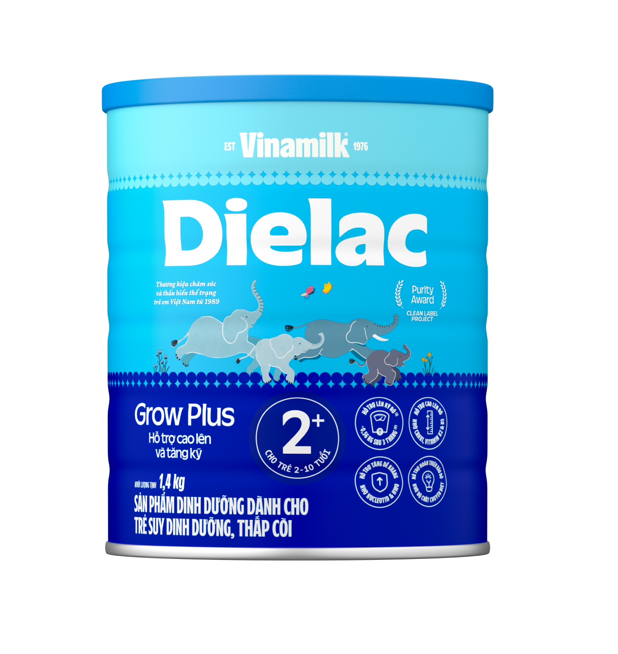 Sữa Bột Vinamilk Dielac Grow Plus 2+ (1500g / Hộp Thiếc)