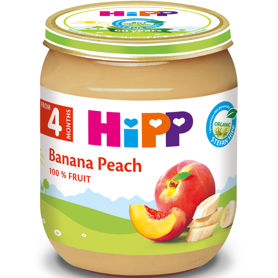 Dinh dưỡng đóng lọ HiPP đào chuối 125g