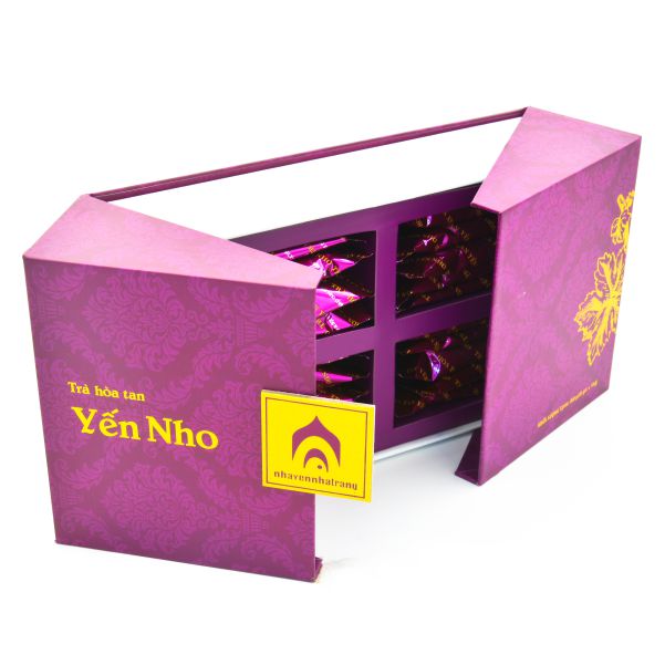 Trà Hòa Tan Yến Nho - Hộp 20 Gói - Nhà Yến Nha Trang - Thương Hiệu Uy Tín - Đặc Sản Yến Sào Khánh Hòa - Yến Sào Chất Luợng