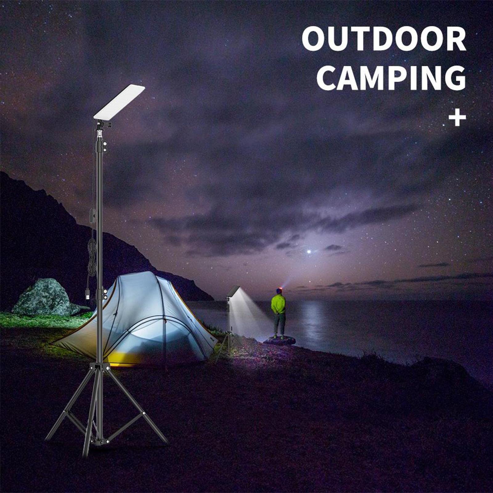 Upgraded LED Camping Lights, with Portable Tripod Super Bright Telescopic Light, Waterproof, Collapsible Work Light for Night Fishing, Garden, Outdoor