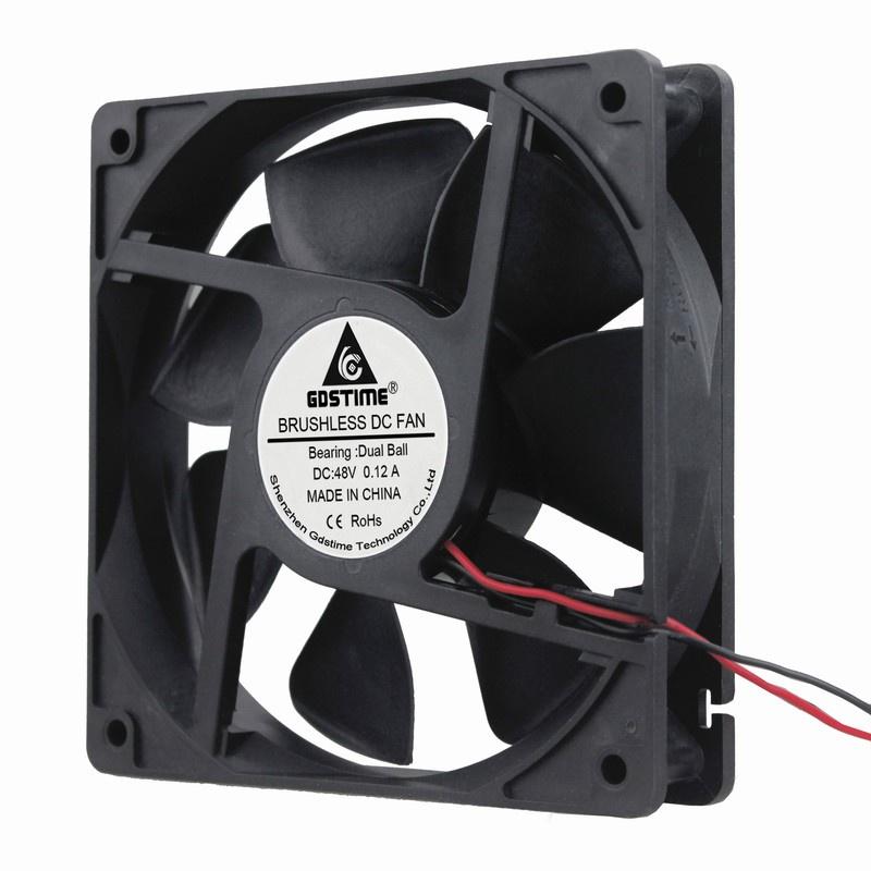 1Pieces Gdstime DC 48V Dual Ball 0.11A 11cm 11mm x 11mm Brushless Machine Case Cooler 11*11*11mm Cooling Fan 11MM