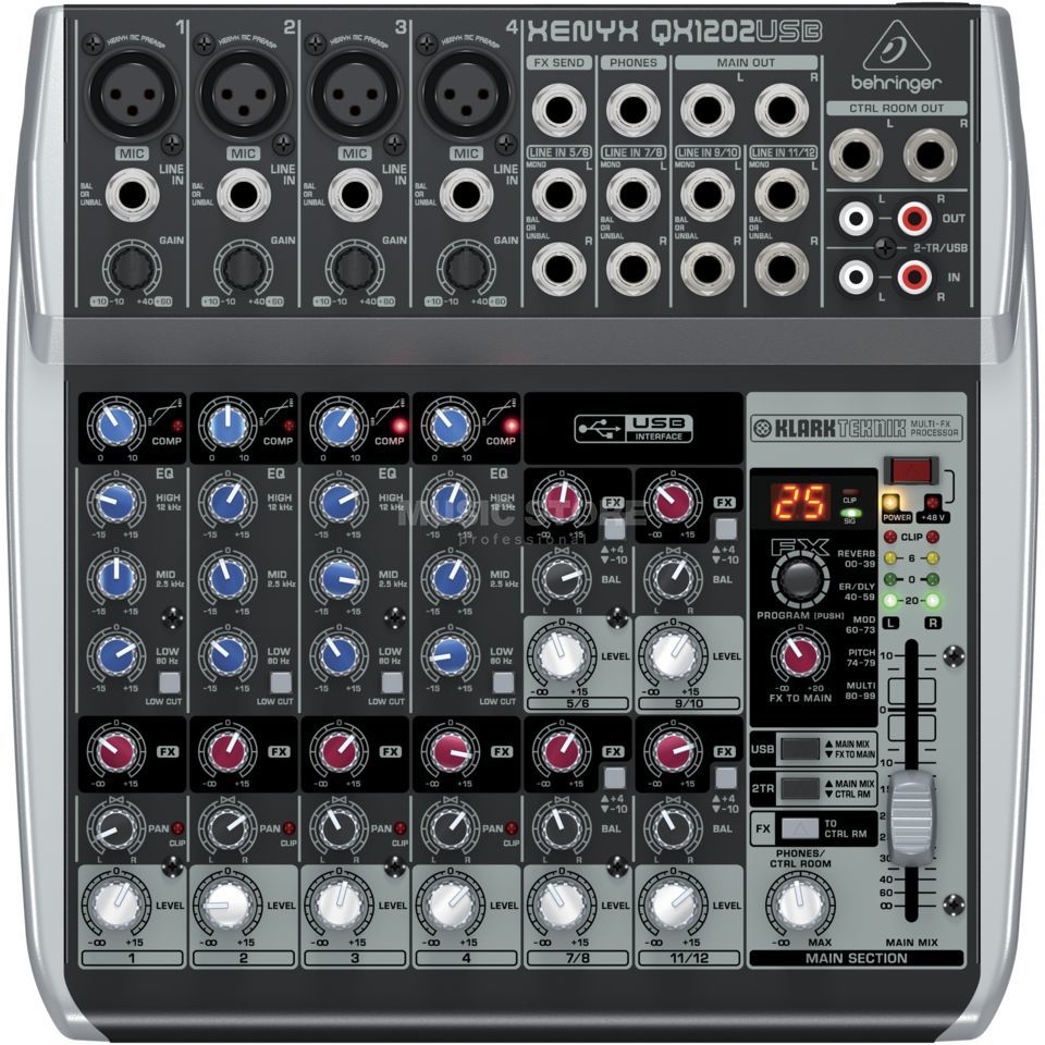 Mixer 2-Bus cao cấp 12 kênh Behringer QX1202USB-EU - Hàng chính hãng