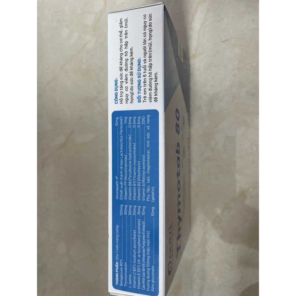 Thymotab 80 - Hỗ trợ sức đề kháng cho cơ thể, giảm nguy cơ viêm đường hô hấp trên –
