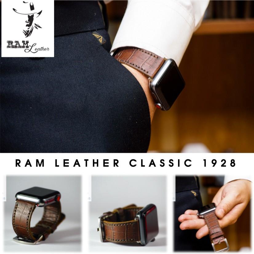 Dây đồng hồ da thật vân cá sấu cao cấp sang trọng - RAM classic 1928 - chính hãng RAM leather