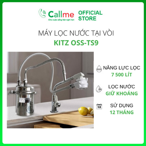 Máy lọc nước lắp tại vòi Kitz OAS-NTS9 không bao gồm vòi - Công nghệ màng lọc sợi rỗng, lọc Clo, tạp chất trong nước máy - Hàng chính hãng