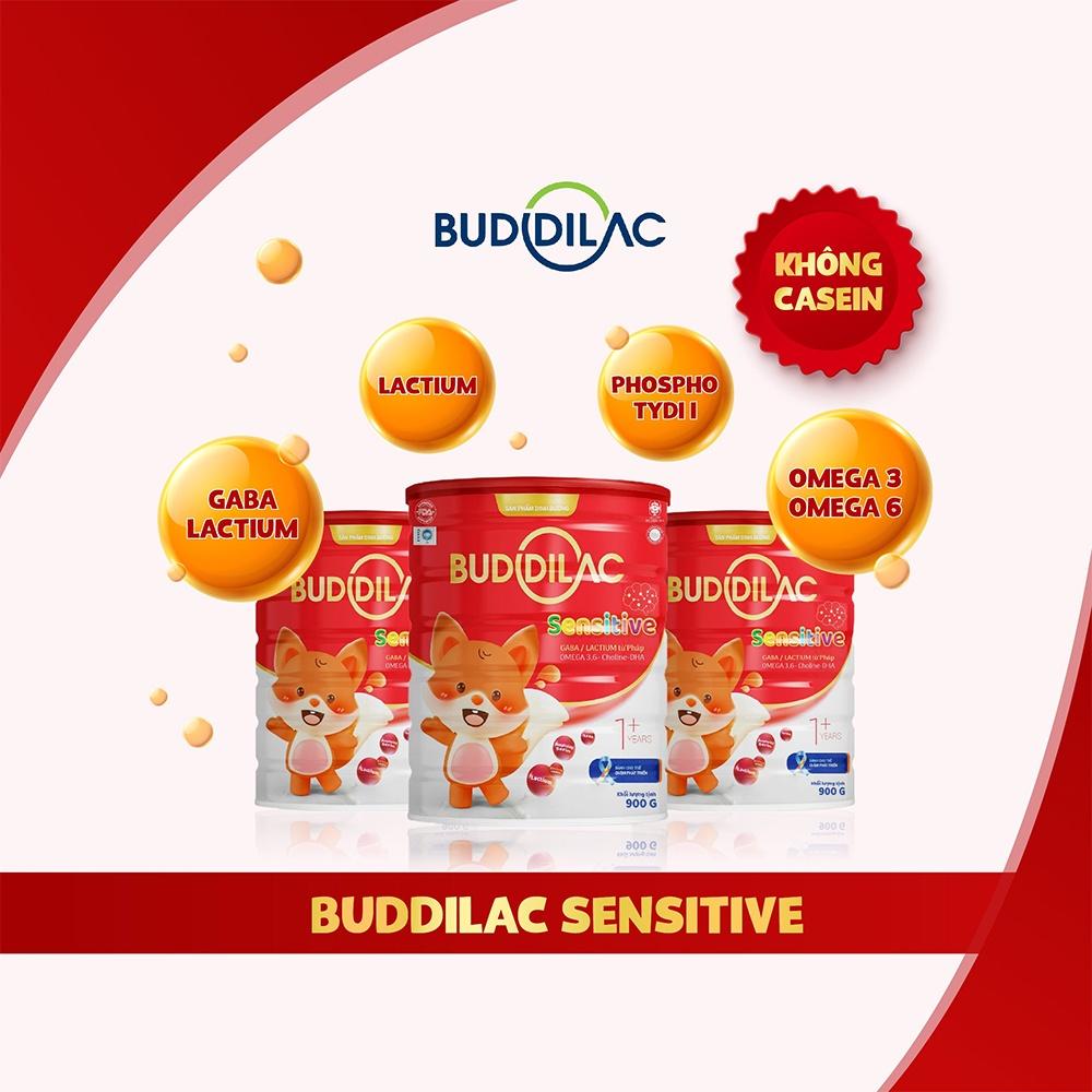 Sữa bột BUDDILAC Sensitive dành cho trẻ tự kỷ, bé chậm - rối loạn phát triển lon 900gr