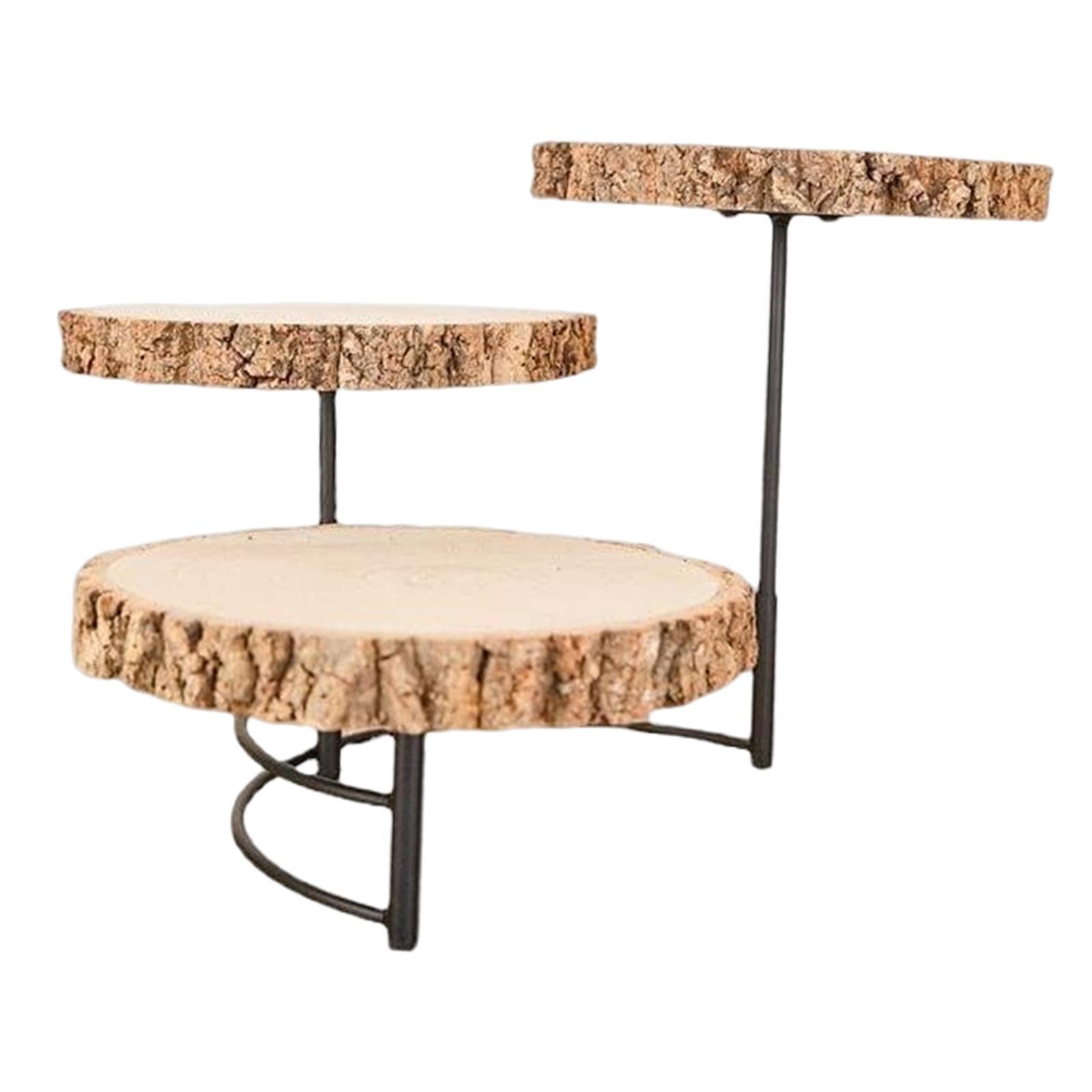 Solid Wooden Tray 3 Layer Serving Platter Fruit Dessert Tray for Hotel