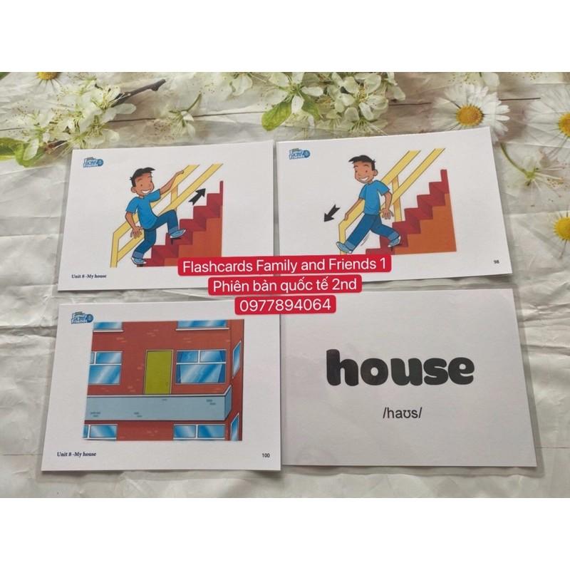 Flashcards Family and Friends 1- 2nd - thẻ 2 mặt ép plastics bền đẹp