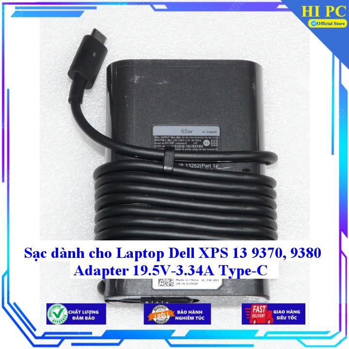 Sạc dành cho Laptop Dell XPS 13 9370 9380 Adapter 19.5V-3.34A Type-C - Kèm Dây nguồn - Hàng Nhập Khẩu