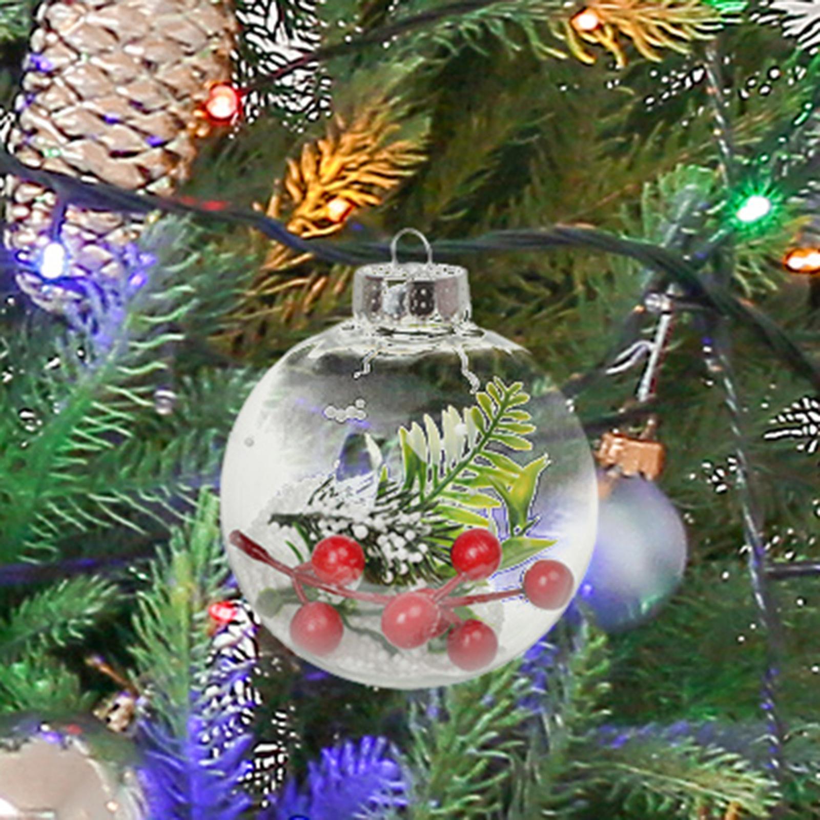 3x Clear Christmas Ball Ornaments Party Supplies 6cm 8cm 10cm