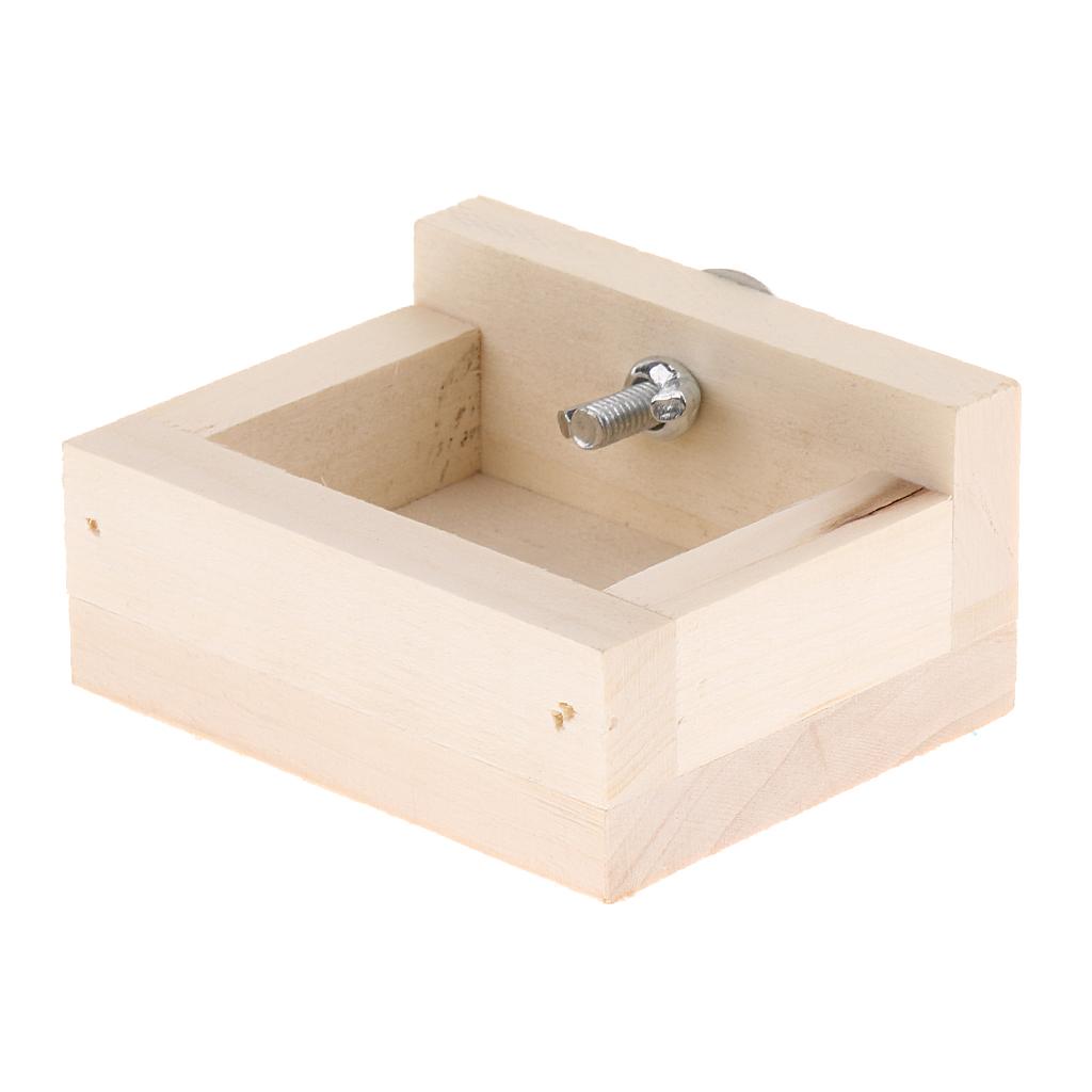 Pet Hamster, Chinchilla, Guinea Pig, Parrot Feeding Wood Bowl Square