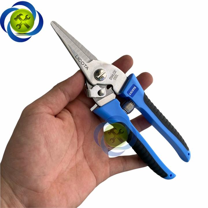 Kéo cắt cành mũi nhọn Licota TGP-00248 loai 8 inch dài 200mm màu xanh - đen