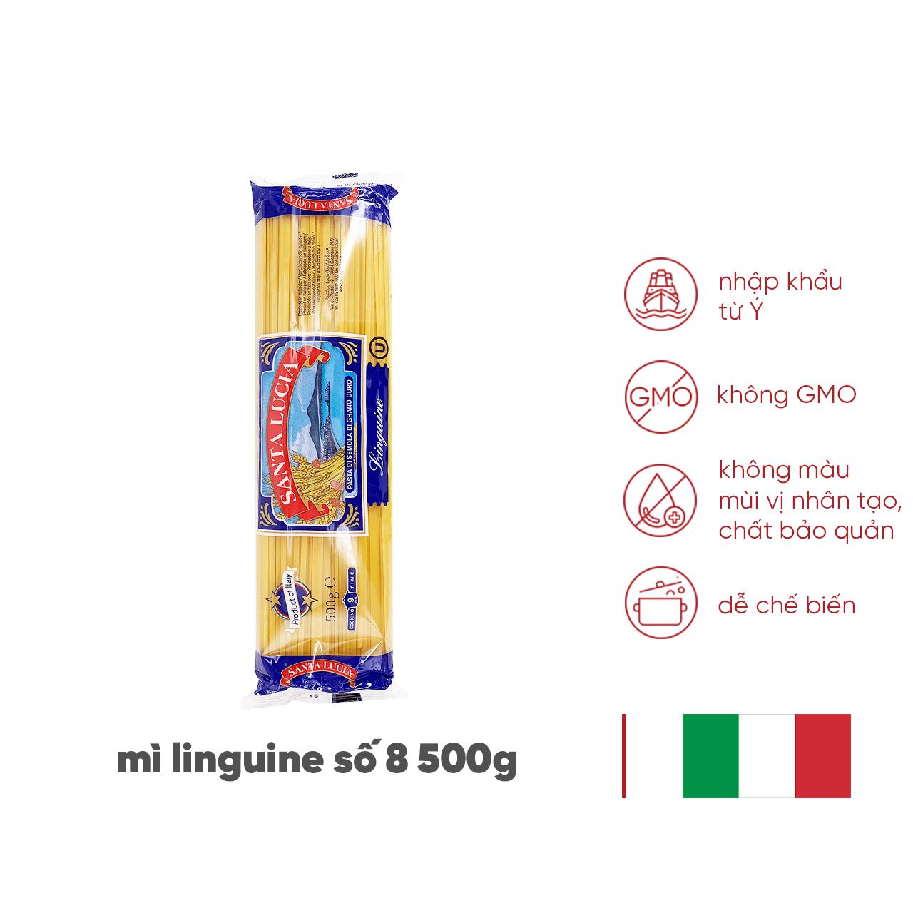 Mì Linguine Số 8 Santa Lucia 500g