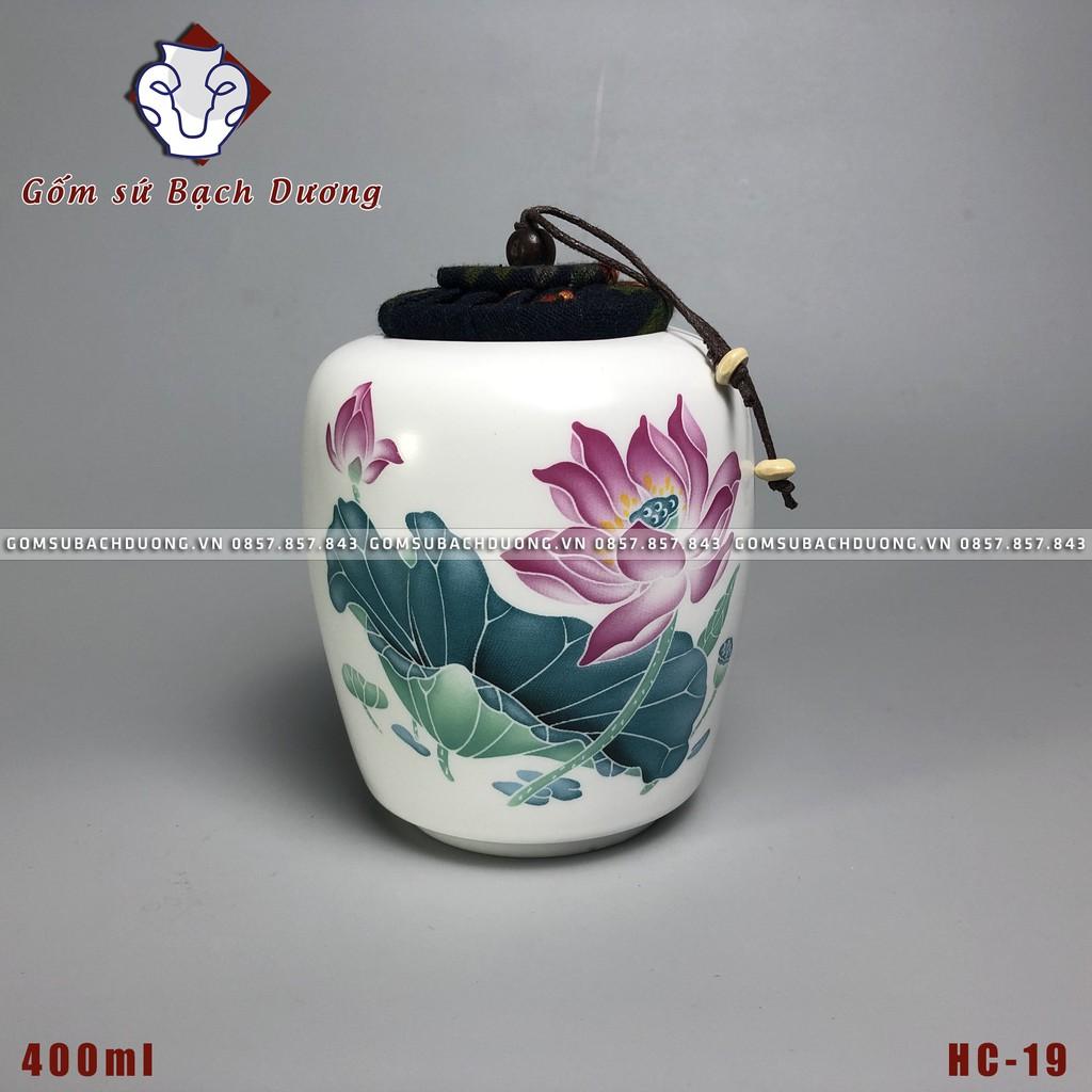 HŨ ĐỰNG TRÀ 400m bằng sứ AN TOÀN SỬ DỤNG- HC-19