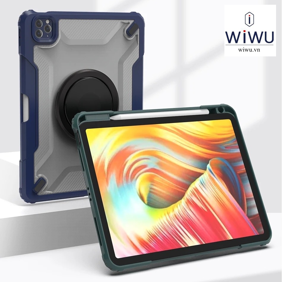Ốp Lưng Kèm giá đỡ WIWU Mecha Rotative Stand Case Cho IPad Gen 9 / Pro 11 inch M1 / M2 , Air 4 / 5 10,9 inch - hàng chính hãng