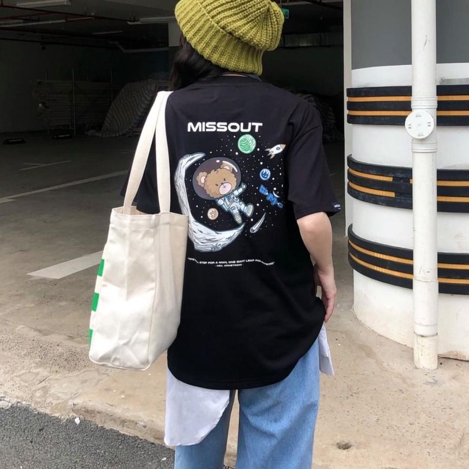 Áo Thun Tay Lỡ SayHappy Phông Unisex Nam Nữ Cotton Oversize Form Rộng Missout Vũ Trụ