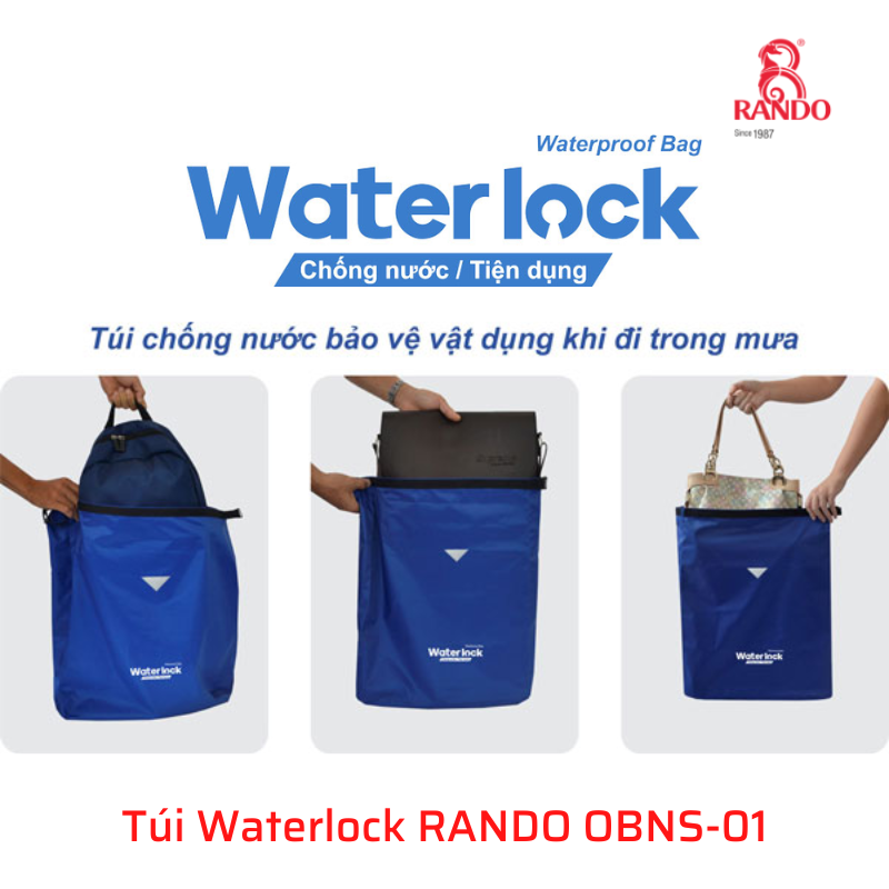 Túi Waterlock OBNS-01 bảo vệ Giỏ xách, Cặp, Balo, … các vật dụng của bạn tránh được nước tạt, mưa, bụi bẩn