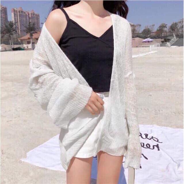 Có sẵn - Áo khoác len mỏng cardigan siêu Hot