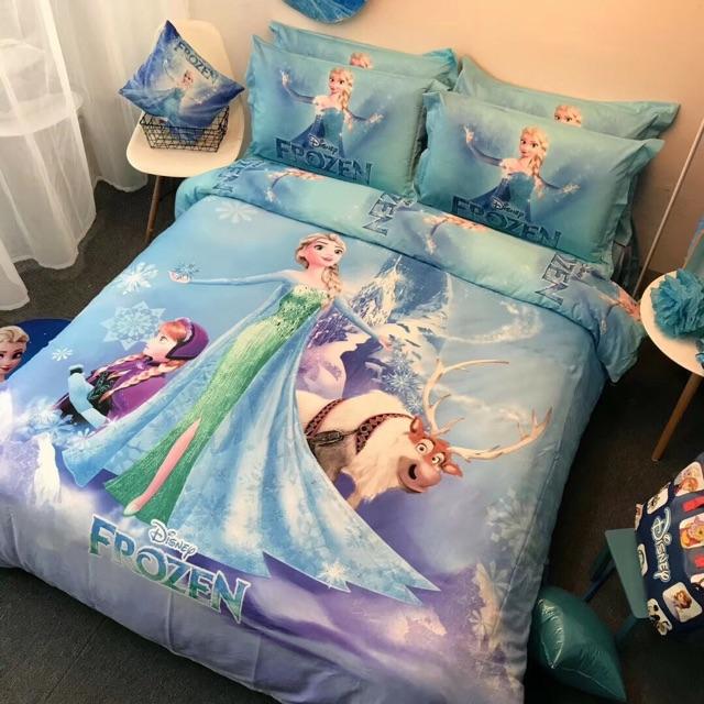 Set Cotton 3D Disney Hàng Nhập Khẩu Cao Cấp 4 Món dành cho các bé Công chúa elsa mẫu 1