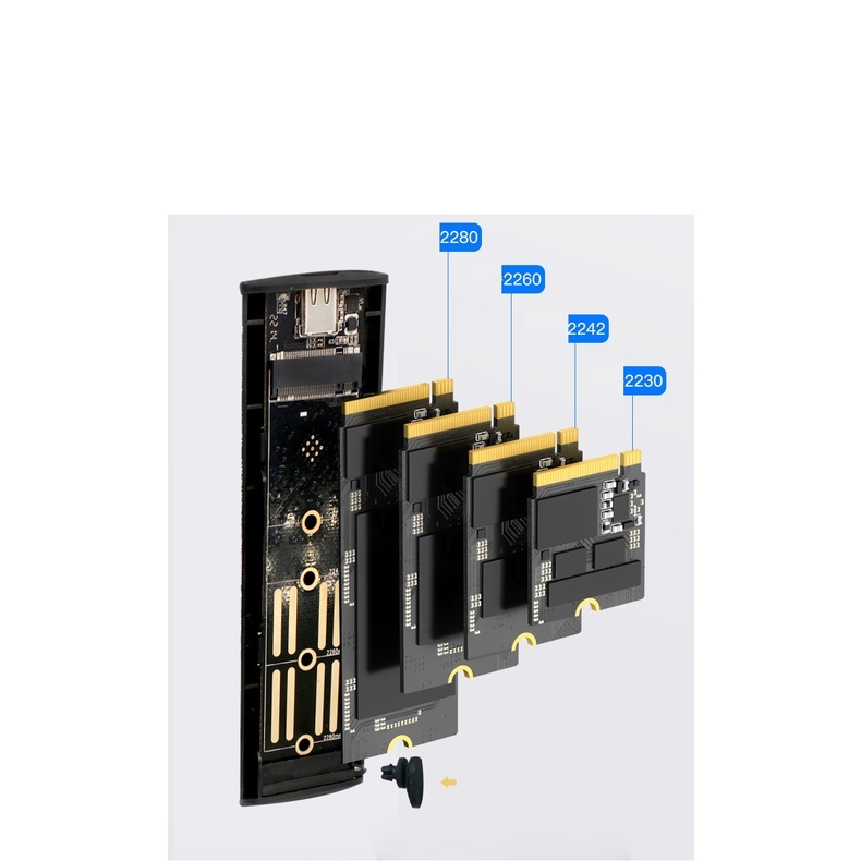Hộp box ổ cứng đa năng M2 NVMe - M2 SATA cao cấp, Vỏ kim loại tháo lắp dễ dàng, Tốc độ 10Gbps - Hàng nhập khẩu