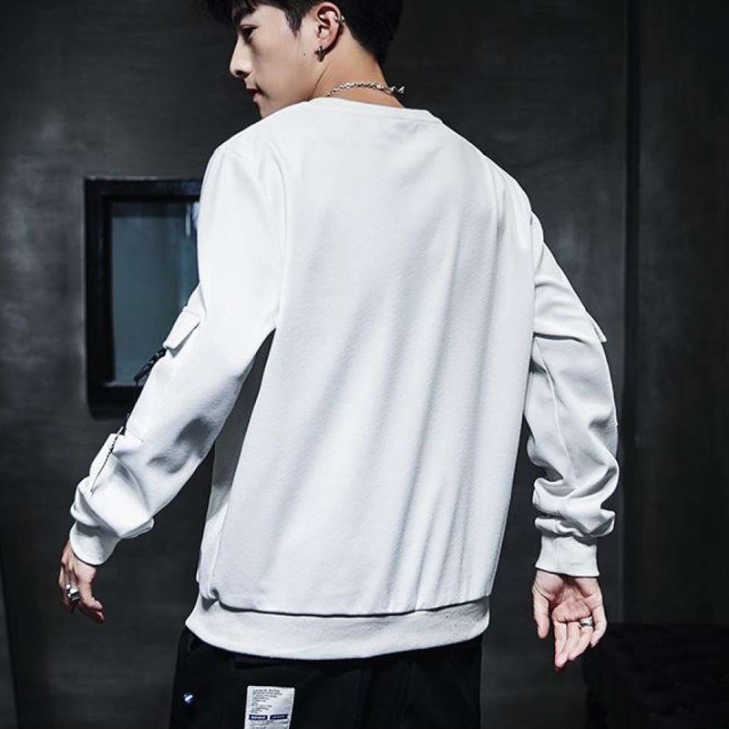 Fashion Men's Long-Sleeved Sweatershirt Round Neck Loose Bottoming Pullover