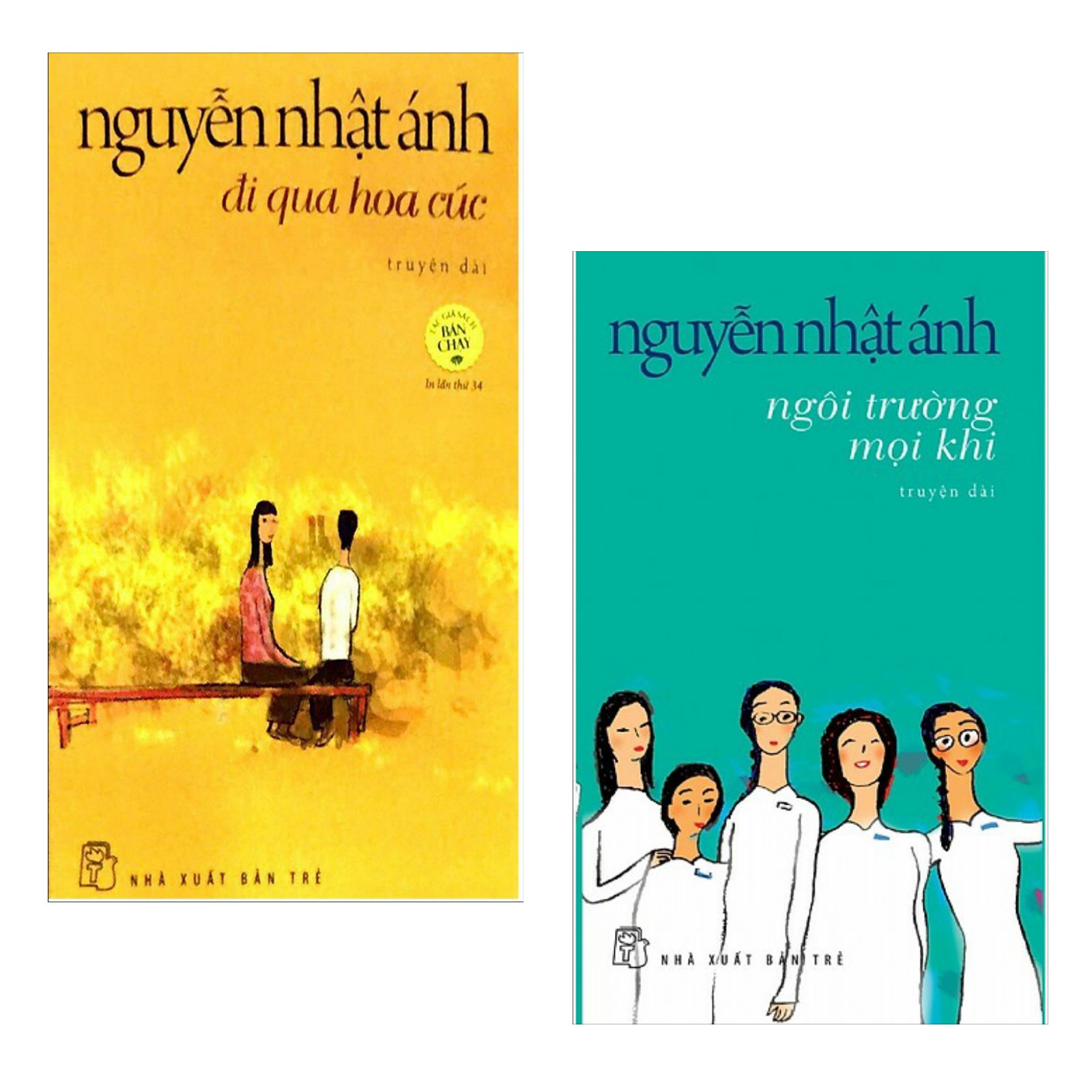 Combo 2 Cuốn Thiên Truyện Tiêu Biểu Của Nguyễn Nhật Ánh: Đi Qua Hoa Cúc + Ngôi Trường Mọi Khi (Tặng Kèm Bookmark Green Life)