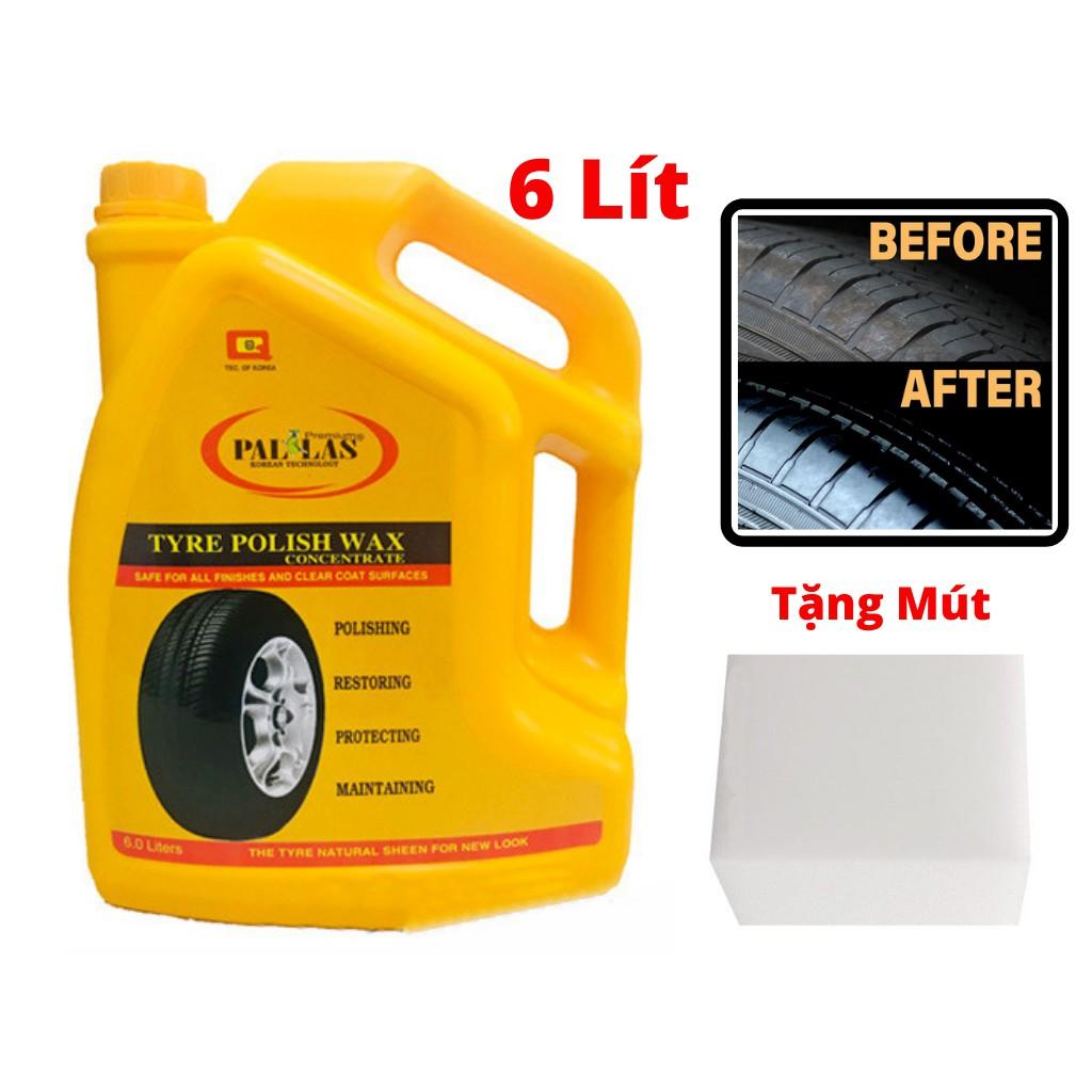 Dung Dịch Đánh Bóng Vỏ Xe, Đánh Bóng Lốp Xe Pallas 6 Lít Tặng Mút